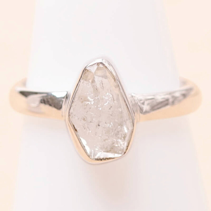 Herkimer diamant prsten stříbro Ag 925 LOT97 - 52 mm (US 6)