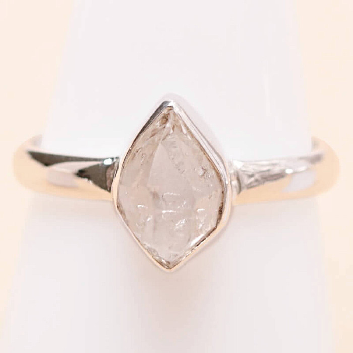 Herkimer diamant prsten stříbro Ag 925 LOT99 - 58 mm (US 8