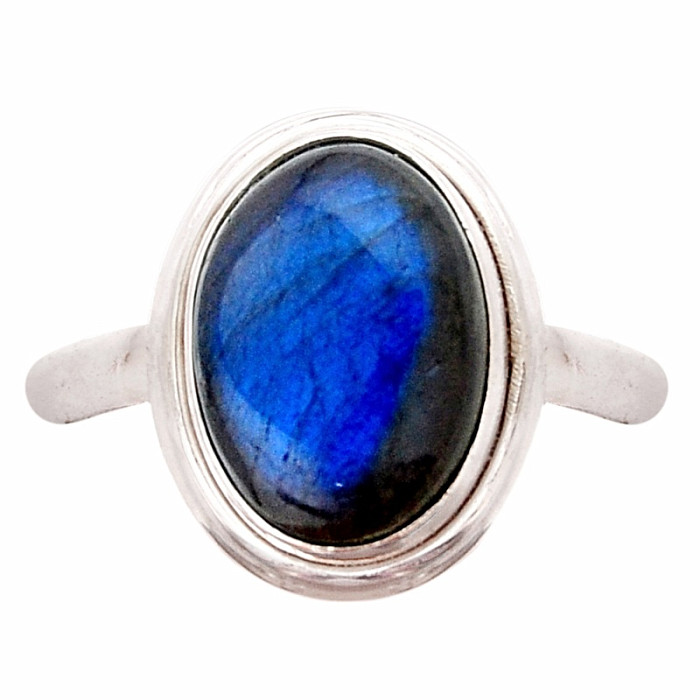 Labradorit duhový prsten stříbro Ag 925 41383 - 58 mm (US 8