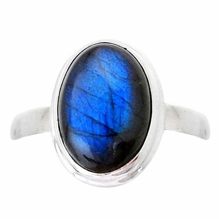 Labradorit duhový prsten stříbro Ag 925 41417 - 55 mm (US 7