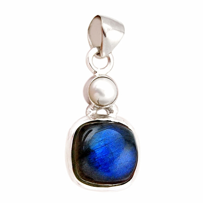 Labradorit přívěsek stříbro Ag 925 41672 - 2 cm