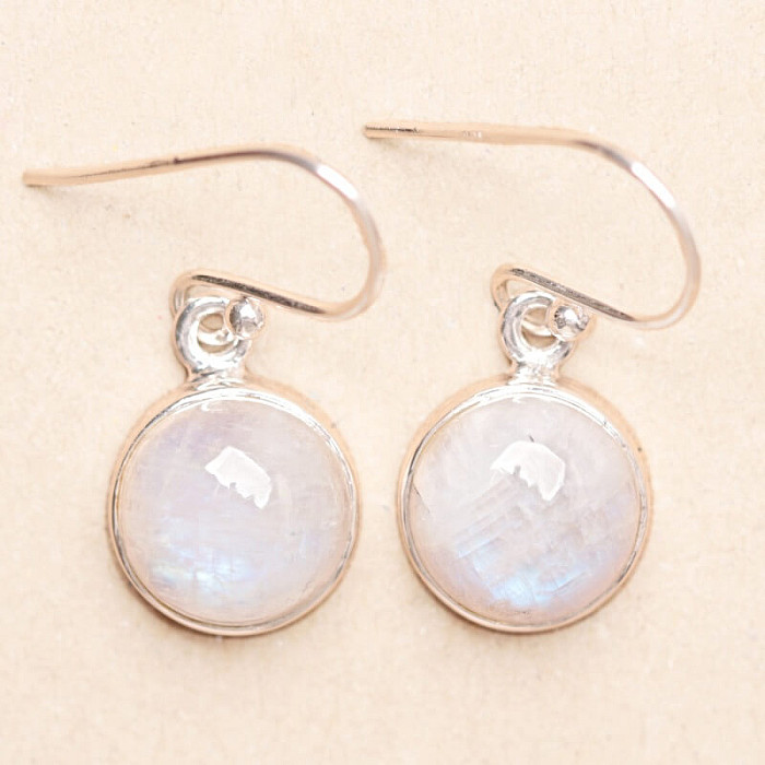 Měsíční kámen duhový náušnice stříbro Ag 925 E3403 - 0
