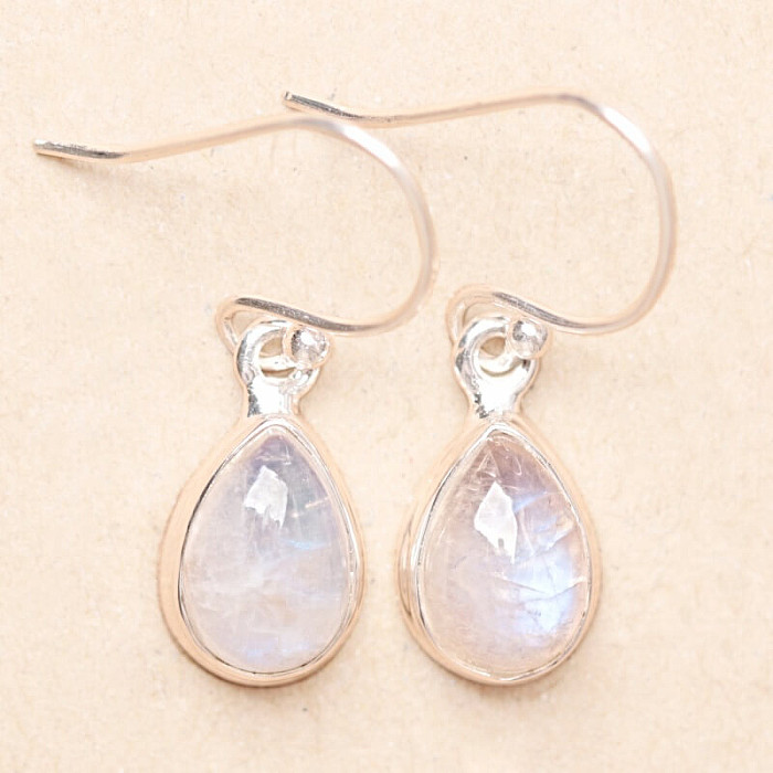 Měsíční kámen duhový náušnice stříbro Ag 925 E3688 - 1 cm