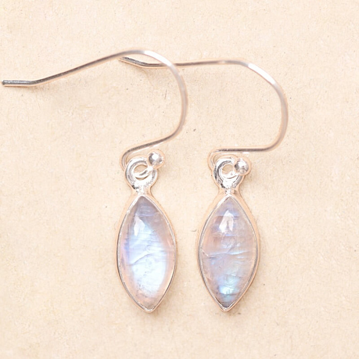 Měsíční kámen duhový náušnice stříbro Ag 925 E3765 - 1 cm