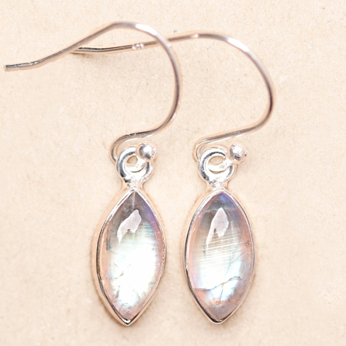 Měsíční kámen duhový náušnice stříbro Ag 925 LOT2 - 1