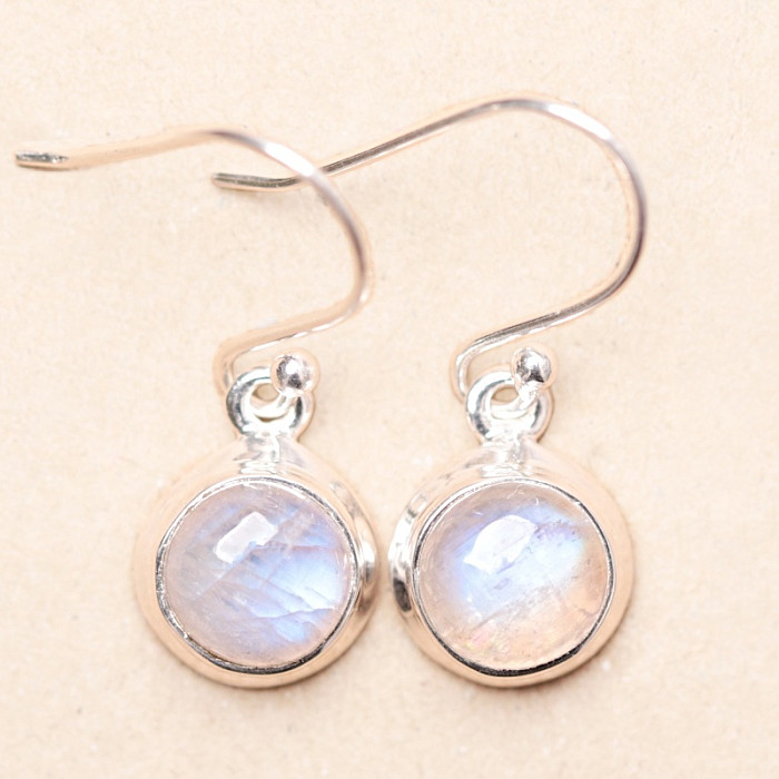 Měsíční kámen duhový náušnice stříbro Ag 925 LOT3 - 0