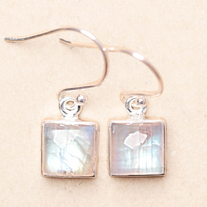 Měsíční kámen duhový náušnice stříbro Ag 925 LOT4 - 0