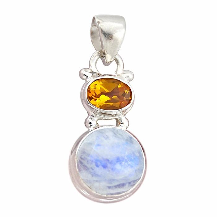 Měsíční kámen duhový přívěsek stříbro Ag 925 38058 - 1