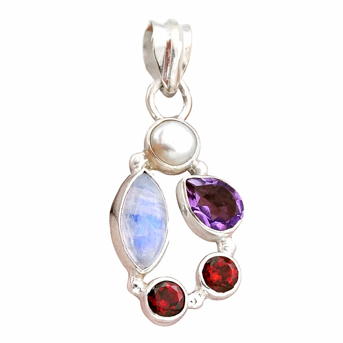 Měsíční kámen duhový přívěsek stříbro Ag 925 44355 - 2