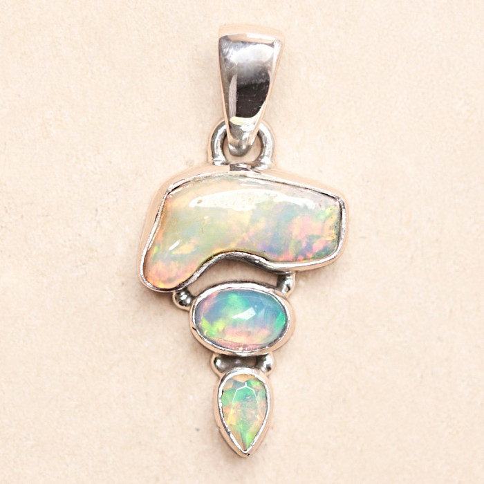 Opál etiopský design přívěsek stříbro Ag 925 LOT31 - 1
