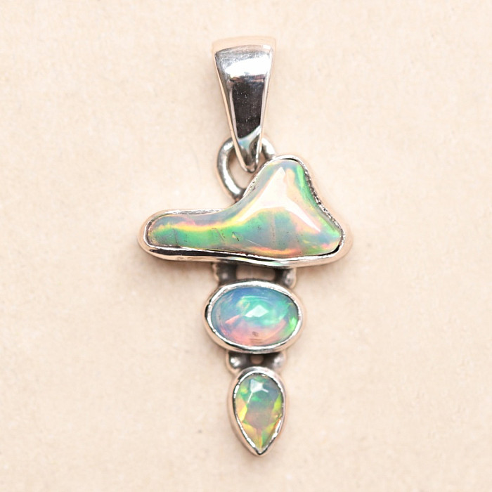 Opál etiopský design přívěsek stříbro Ag 925 LOT33 - 1