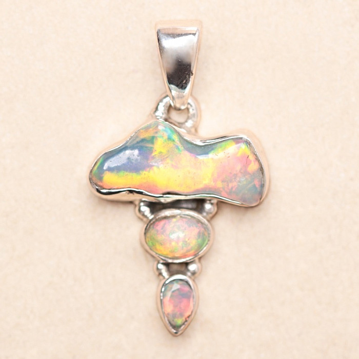 Opál etiopský design přívěsek stříbro Ag 925 LOT35 - 1