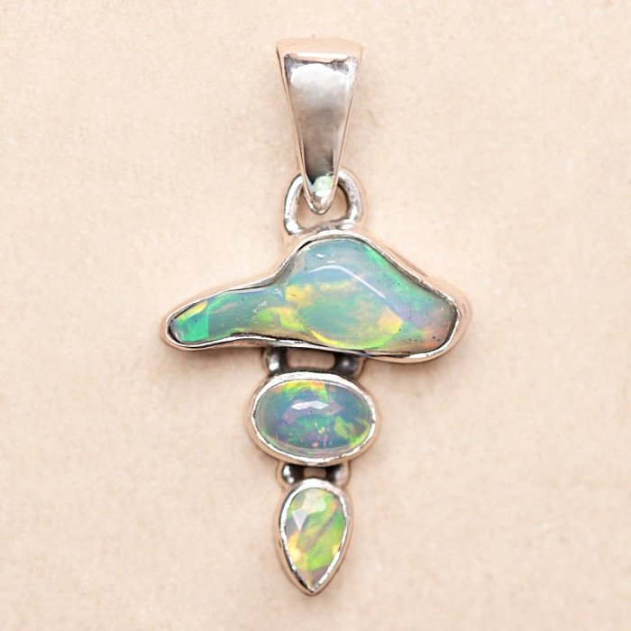 Opál etiopský design přívěsek stříbro Ag 925 LOT37 - 1
