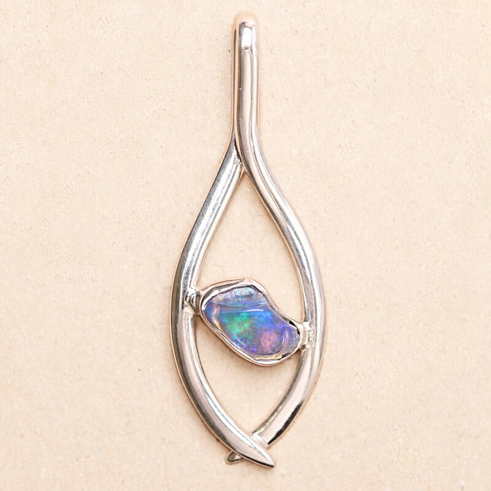 Opál etiopský surový design přívěsek stříbro Ag 925 LOT11 - 4