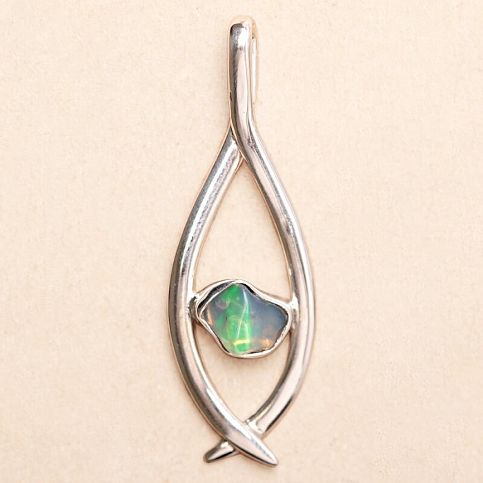 Opál etiopský surový design přívěsek stříbro Ag 925 LOT12 - 4