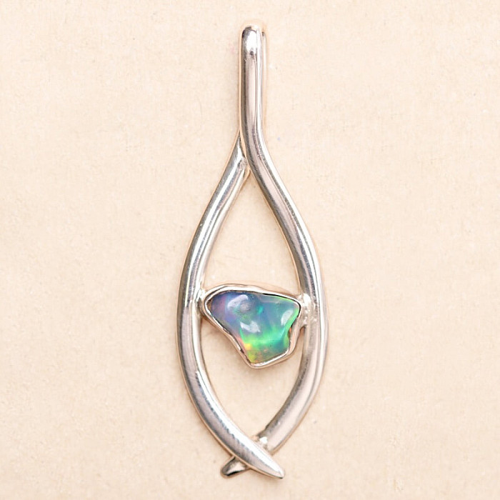 Opál etiopský surový design přívěsek stříbro Ag 925 LOT13 - 4