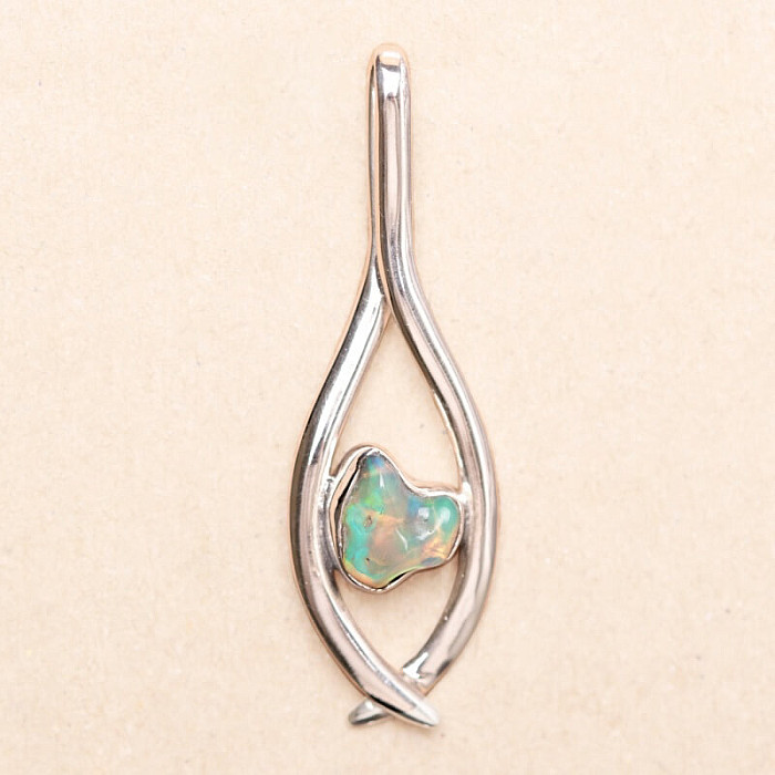 Opál etiopský surový design přívěsek stříbro Ag 925 LOT15 - 4