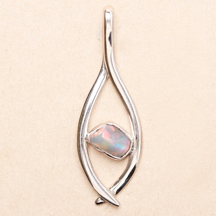 Opál etiopský surový design přívěsek stříbro Ag 925 LOT16 - 4