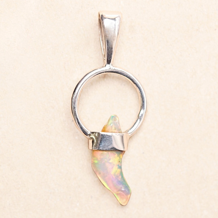 Opál etiopský surový zub přívěsek stříbro Ag 925 LOT12 - 2