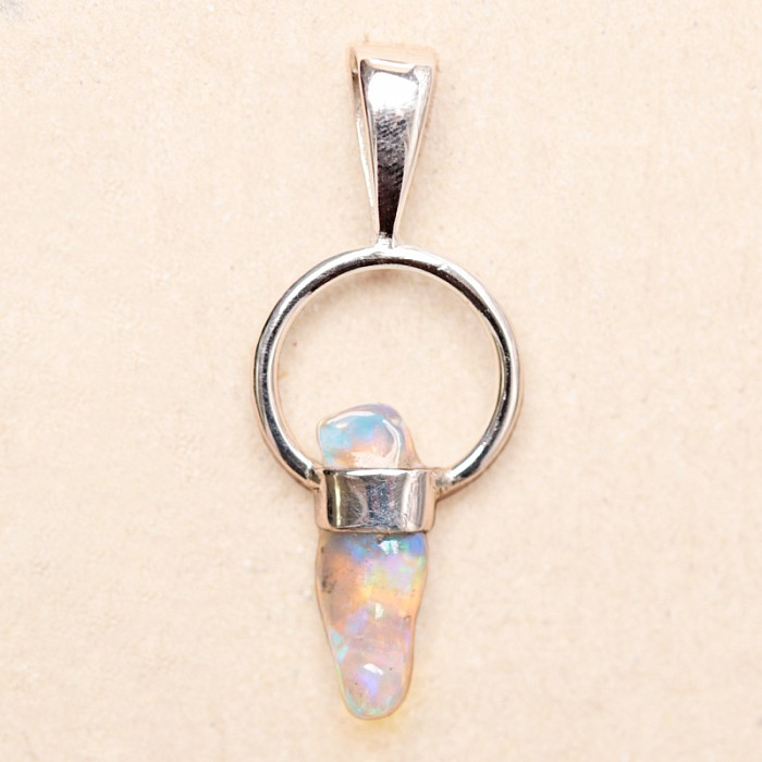 Opál etiopský surový zub přívěsek stříbro Ag 925 LOT18 - 2