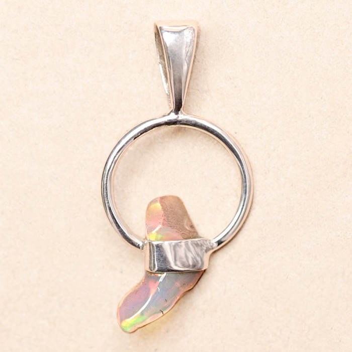 Opál etiopský surový zub přívěsek stříbro Ag 925 LOT20 - 2