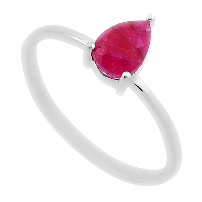 Rubín indický - upravený prsten stříbro Ag 925 45822 - 60 mm (US 9