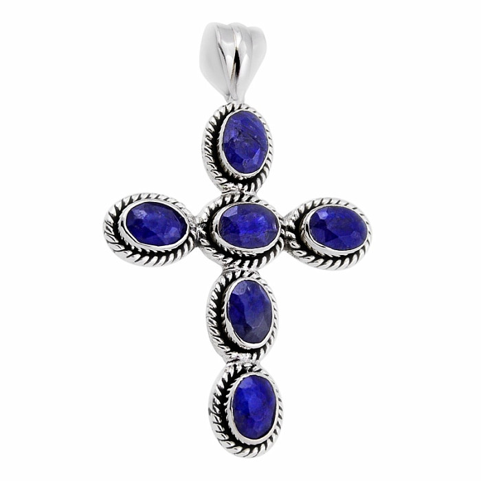 Safír indický (upravený) přívěsek stříbro Ag 925 39015 - 3