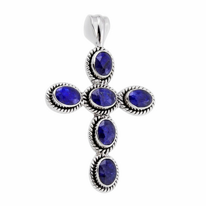 Safír indický (upravený) přívěsek stříbro Ag 925 39046 - 3