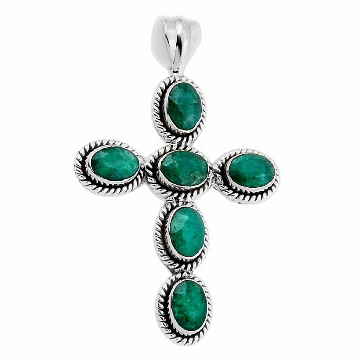 Smaragd indický - upravený přívěsek stříbro Ag 925 39047 - 3