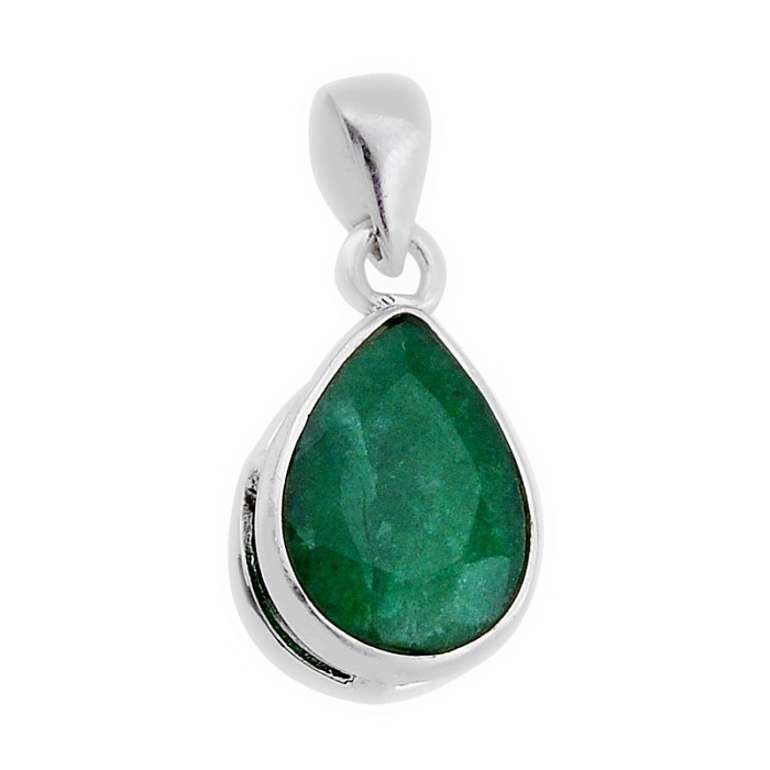Smaragd indický - upravený přívěsek stříbro Ag 925 41889 - 1