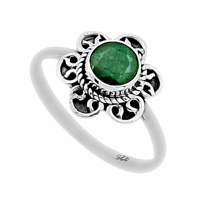 Smaragd indický - upravený prsten stříbro Ag 925 50757 - 58 mm (US 8