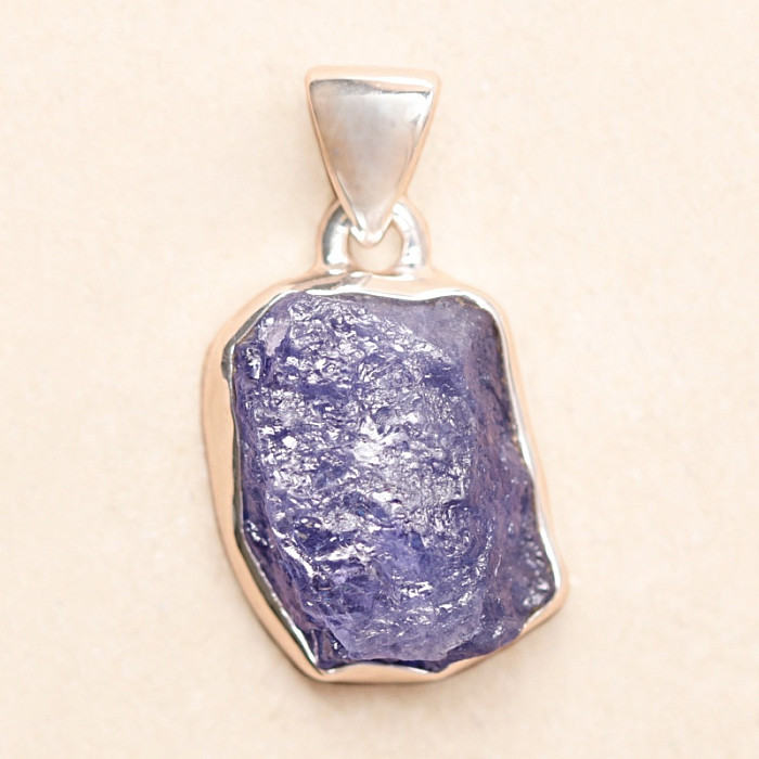 Tanzanit surový přívěsek stříbro Ag 925 LOT286 - 1