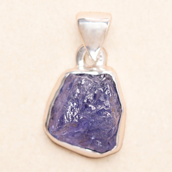 Tanzanit surový přívěsek stříbro Ag 925 LOT293 - 1