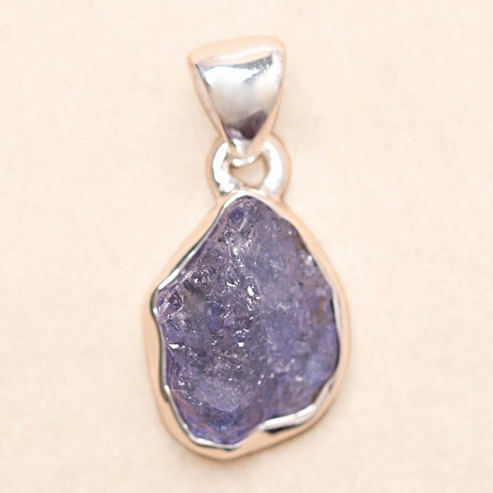 Tanzanit surový přívěsek stříbro Ag 925 LOT302 - 1