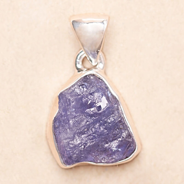 Tanzanit surový přívěsek stříbro Ag 925 LOT303 - 1