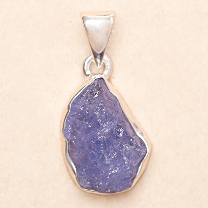 Tanzanit surový přívěsek stříbro Ag 925 LOT306 - 1