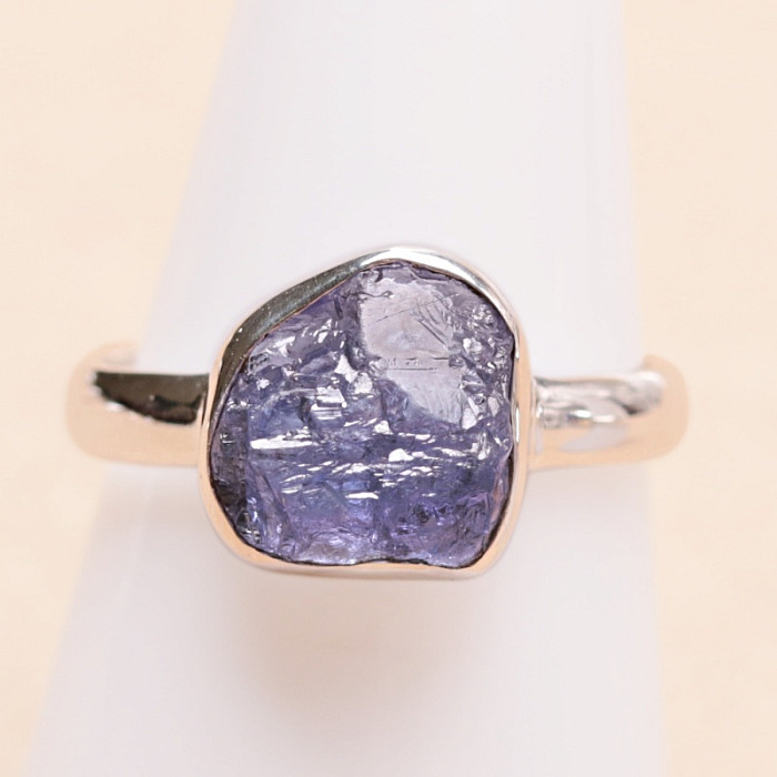 Tanzanit surový prsten stříbro Ag 925 LOT406 - 59 mm (US 9)