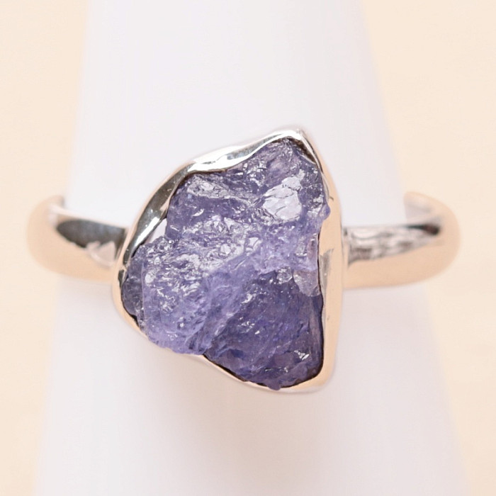 Tanzanit surový prsten stříbro Ag 925 LOT409 - 56 mm (US 7