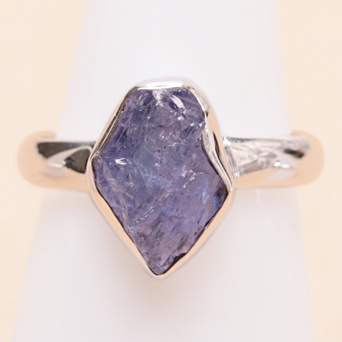 Tanzanit surový prsten stříbro Ag 925 LOT411 - 51 mm (US 5