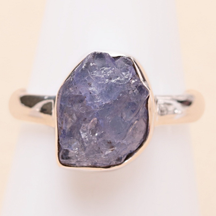 Tanzanit surový prsten stříbro Ag 925 LOT412 - 56 mm (US 7