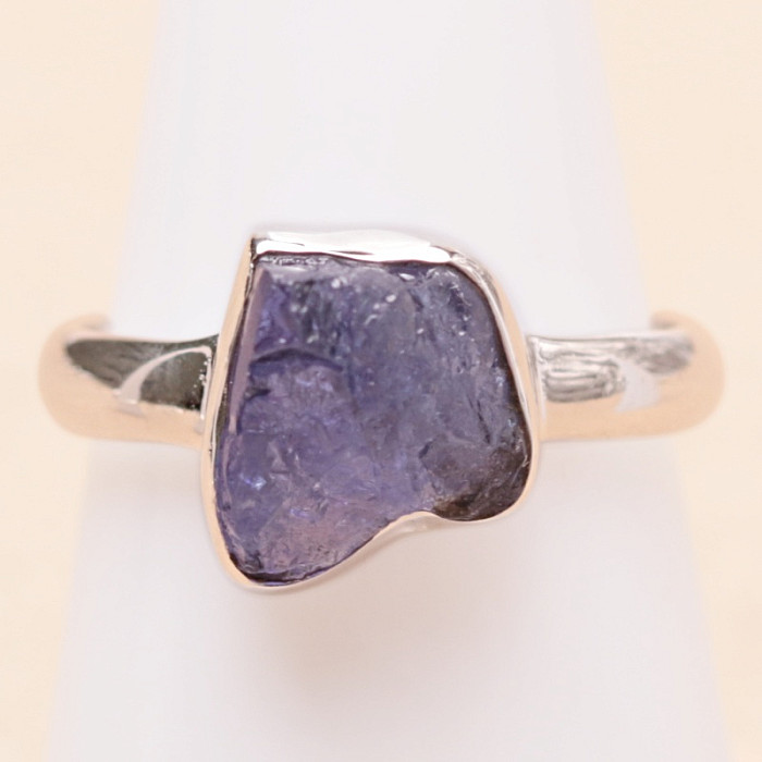 Tanzanit surový prsten stříbro Ag 925 LOT415 - 56 mm (US 7