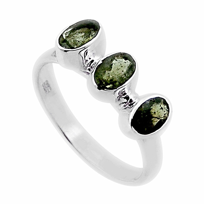 Vltavín prsten stříbro Ag 925 47643 - 57 mm (US 8)