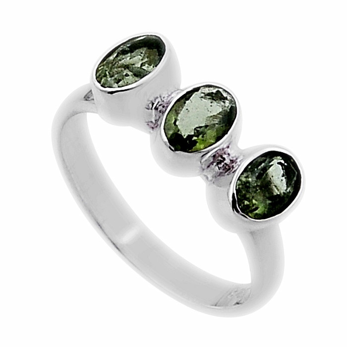 Vltavín prsten stříbro Ag 925 47646 - 55 mm (US 7