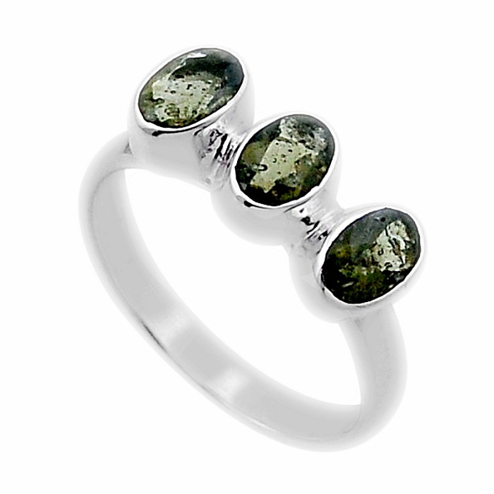 Vltavín prsten stříbro Ag 925 47652 - 55 mm (US 7