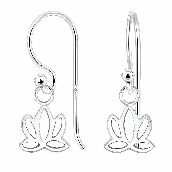 05119 Stříbrné visací náušnice LOTUS 24 mm - cca 20 mm