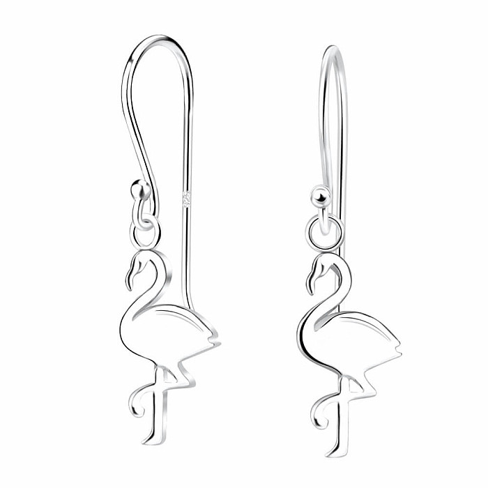 15050 Stříbrné visací náušnice FLAMINGO 24 mm - 26 mm