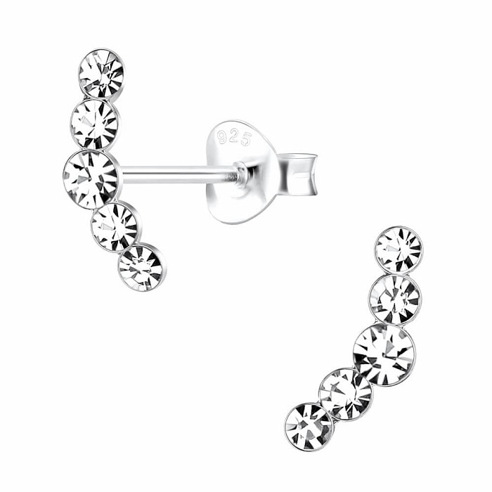 18674 Stříbrné náušnice pecky se zirkony CRYSTAL LINE - 11 mm