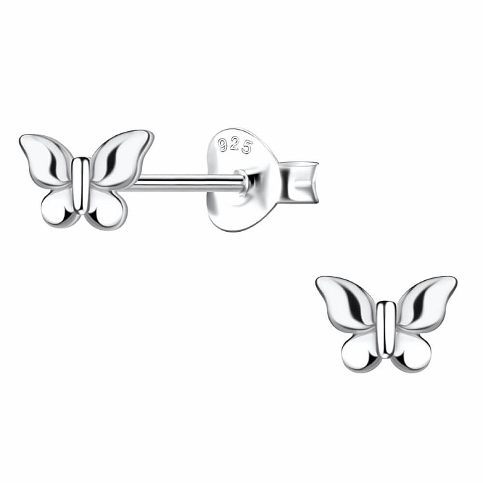 33253 Stříbrné náušnice pecky MOTÝL - 6 mm 0