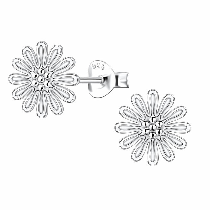 34376 Stříbrné náušnice pecky FLOWER - 9 mm 1