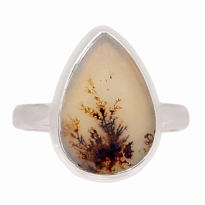 Achát dendritický prsten stříbro Ag 925 R2004 - 57 mm (US 8)